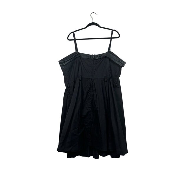 Tripp NYC Daang Goodman Black‎ Mini Dress Plus Sz 4X Faux Leather Trim Goth Punk - Picture 8 of 16